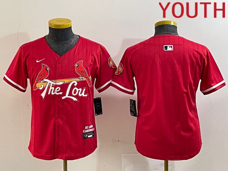 Youth St.Louis Cardinals Blank Red City Edition 2024 Nike MLB Jersey style 1->youth mlb jersey->Youth Jersey